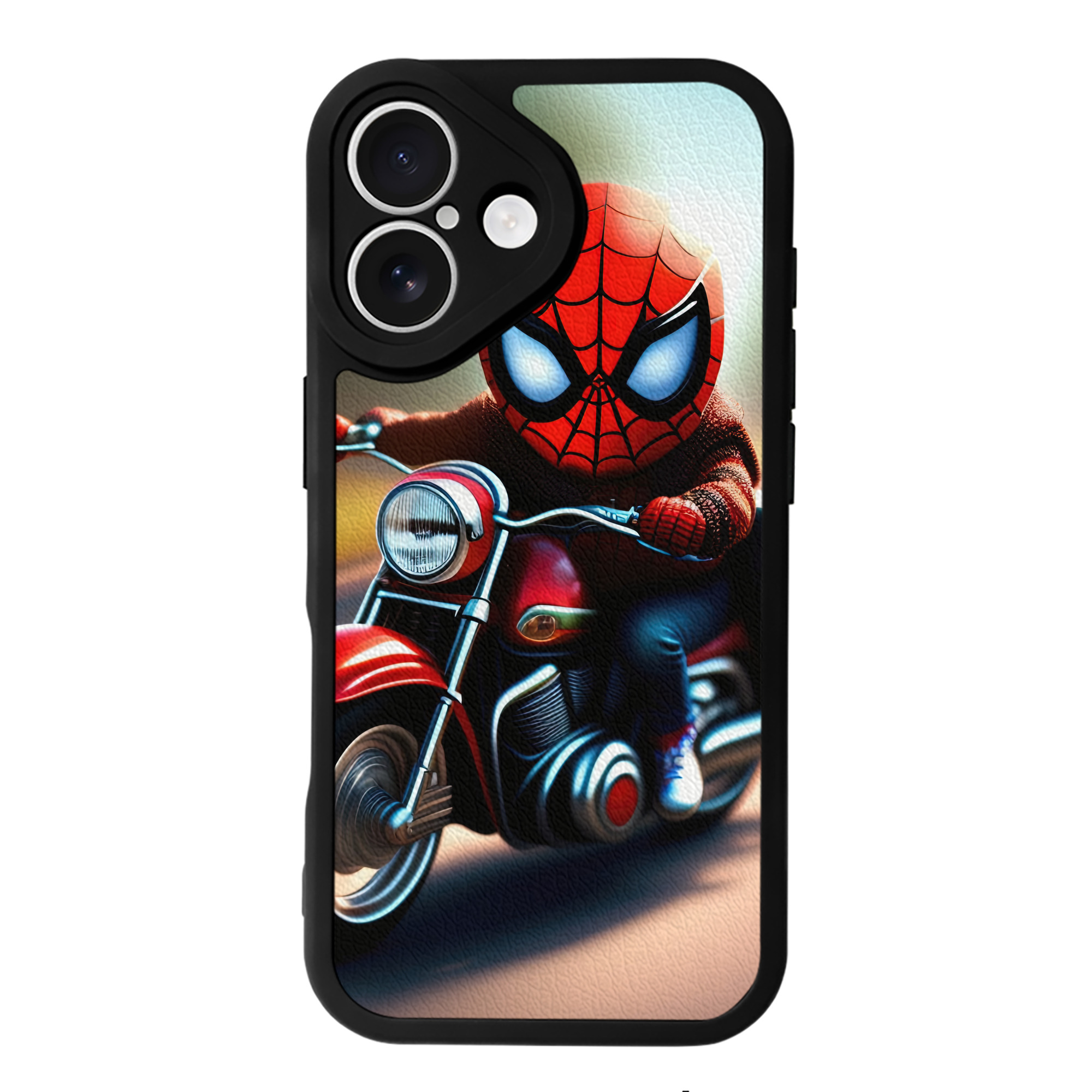 （画像用） Spider Man スパイダーマン 【iPhone 16シリーズ対応】シリコンスマホケース（レザー調） 材質：シリコン